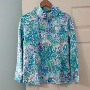 Lilly Pulitzer Pastel Floral Zip-Up Jacket Sz L